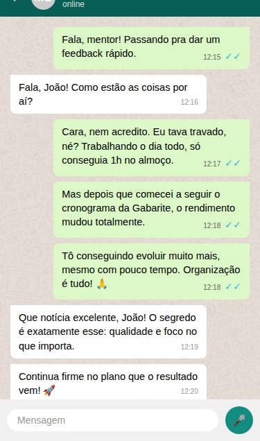 Depoimento de aluno aprovado