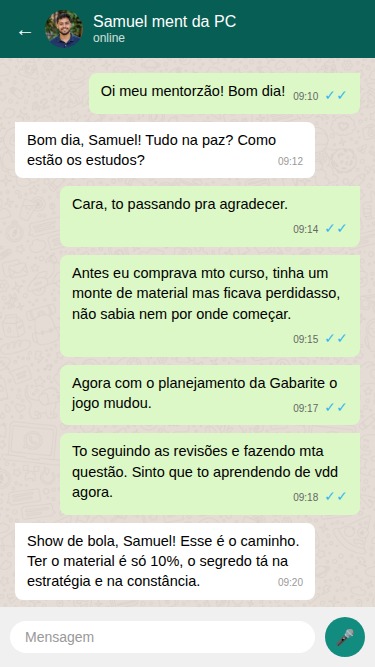 Depoimento de aluno aprovado