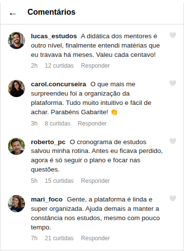 Depoimento de aluno aprovado