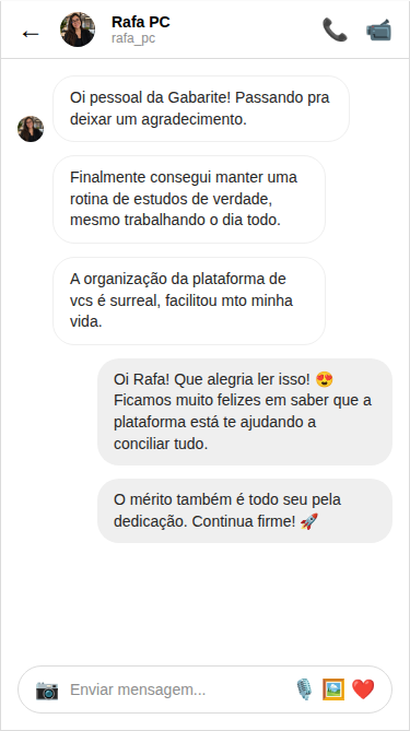 Depoimento de aluno aprovado